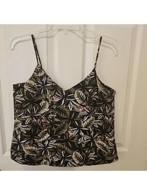 Banana Republic Camisole Strappy Summer Tiger Jungle Tropical Earthy Size S